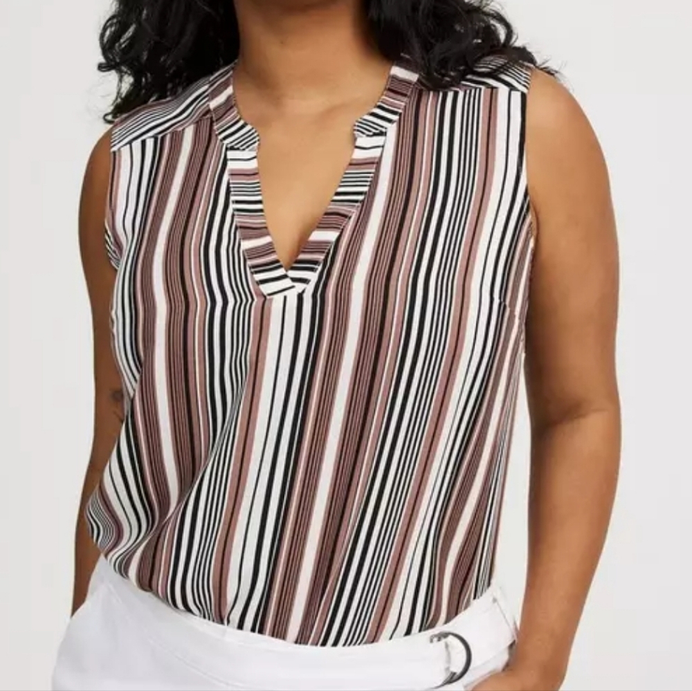 Torrid Striped Sleeveless Women's Top Blouse